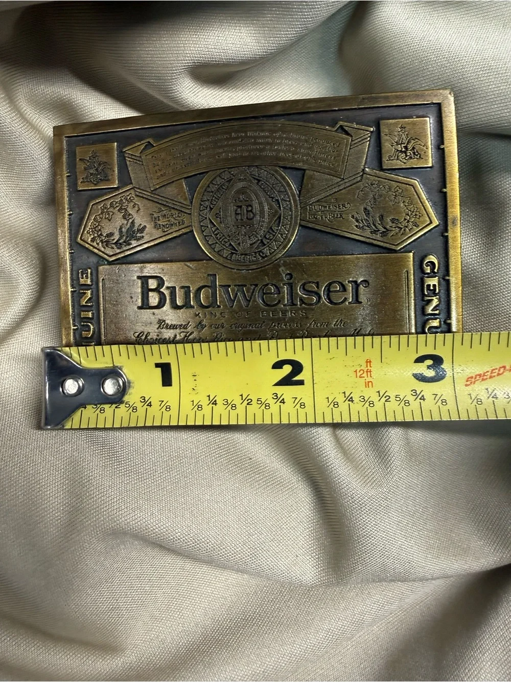 Budweiser Metallic Gold BELT BUCKLE